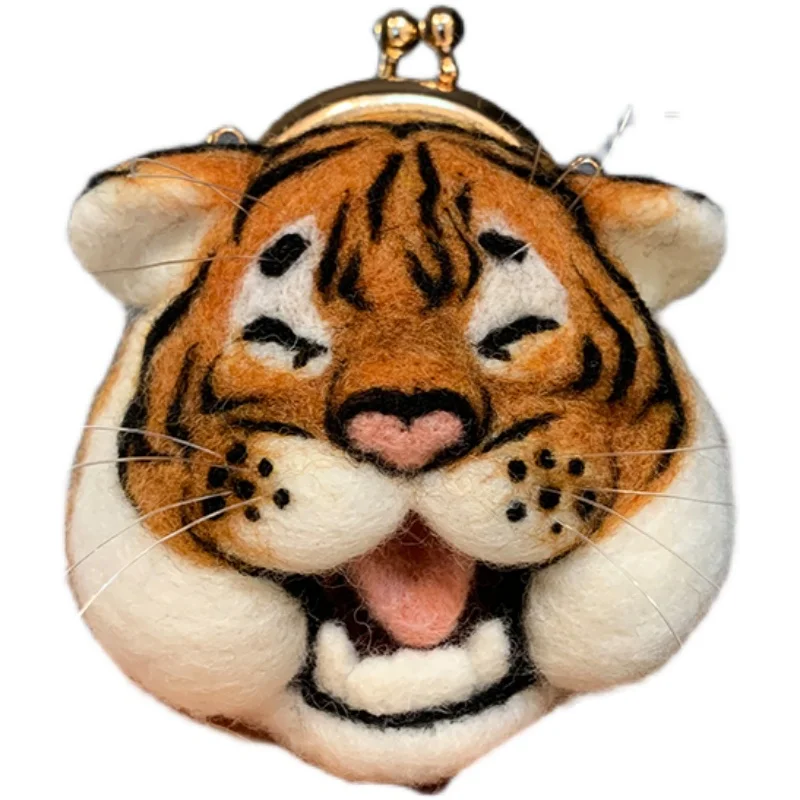 Read Stock YOMICO Tiger Coin Purse DIY Custom Handmade Wool Needle Felting Toy Doll Material Kit Accessory Decoration Gift