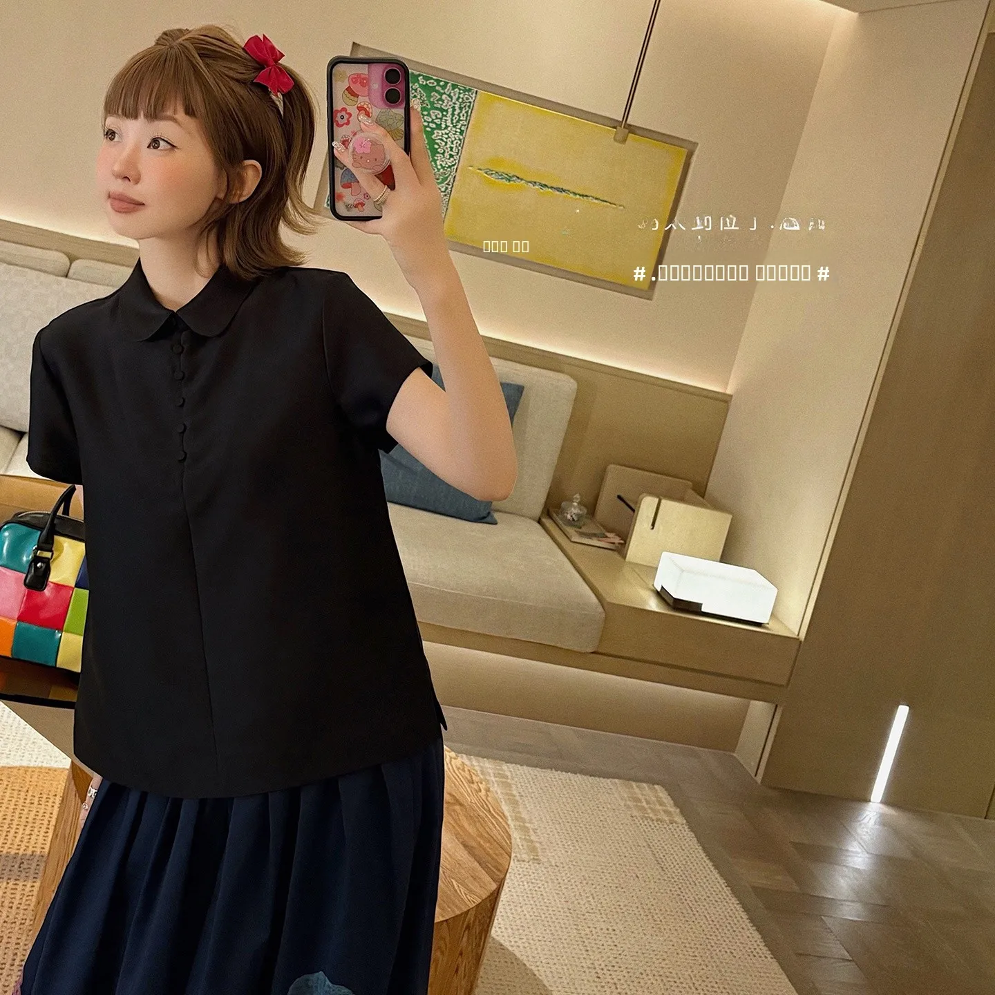 

Шелково-шерстяная рубашка для девочек, свободного кроя, приятная к телу, дышащая, с коротким рукавом, на пуговицах