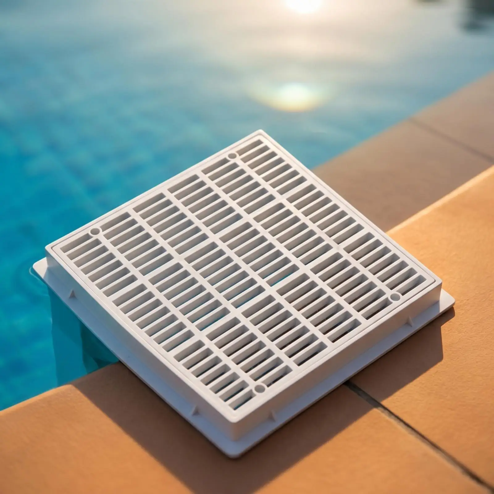 Pool Deck Drain Cover Open-Grid Square Main Drainer Rigid for Spa