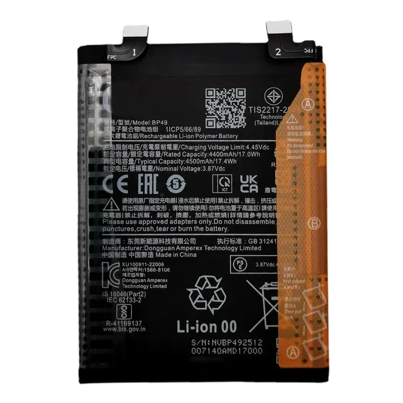 100% Original High Quality BP49 4500mAh Phone Battery For Xiaomi Poco F4 5G / Redmi K40S Replacement Batteries Fast Shipping