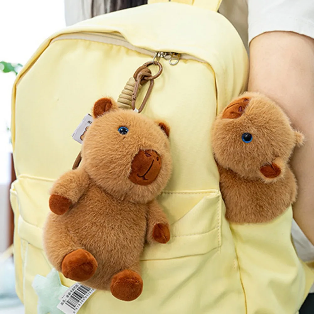 

Stuffed Doll Plush Capybara Bag Pendant Funny PP Cotton Plush Capybara Key Ring Ornament Cute Cartoon Animal Keychain Daily