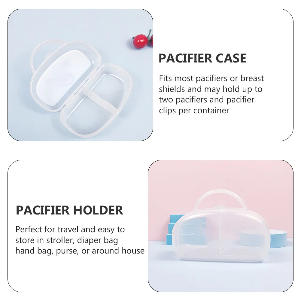 

4Pcs Infant Pacifier Container Transparent Safe Holder for Newborn Toddler Anti-Dirt Cover Easy Clean Bpa-Free Portable for Home