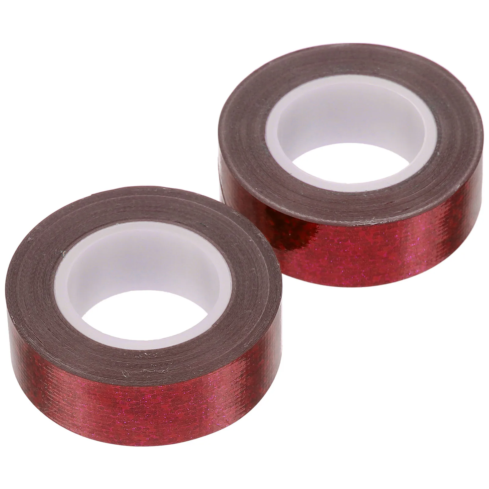 

2 Rolls Tape Glitter Effect Adhesive Tapes Stationery Dressing Red for Boxes Heavy Duty Decorative