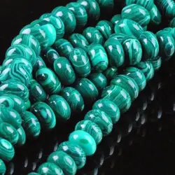 Natural 5x8MM Green Malachite Abacus Gemstone Loose Beads 15
