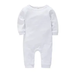 2024 Solid Unisex Baby Clothes Long Sleev 0-18M Full Sleeve 100% Cotton Newborn Rompers One Piece Overalls Clothing