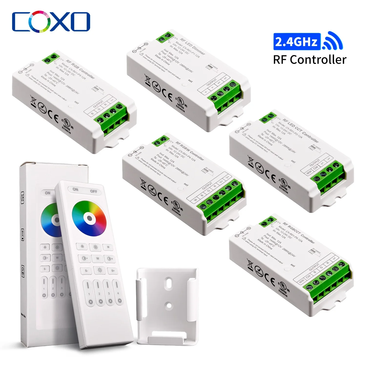 LED Controller 2.4GHz RF Remote DIM CCT RGB RGBW LED Strip Lights Controller 12V-24V Wireless Dimmer COB 2835 5050 LED Lighting