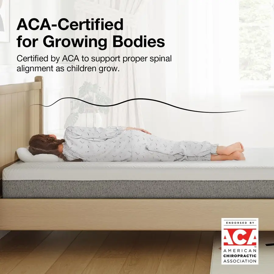 مرتبة مزدوجة مقاس 8 بوصات، مرتبة جل مزدوجة من إسفنج الذاكرة في صندوق لتخفيف الضغط ودعم الجسم وإحساس التبريد، CertiPU #4