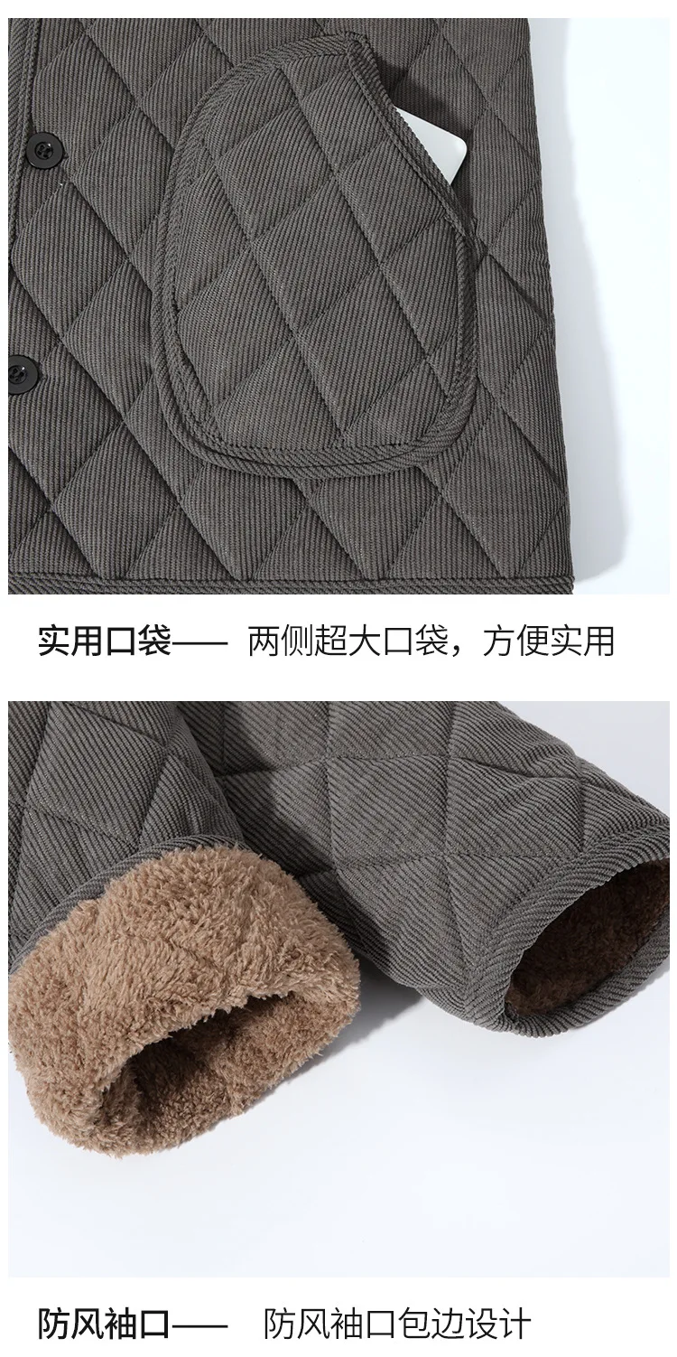 Men Stand Collar Fleece Lined Winter Parkas Men New Arrival Cold Resistant Warm Parkas Men Practical Casual Cotton Warm Jackets