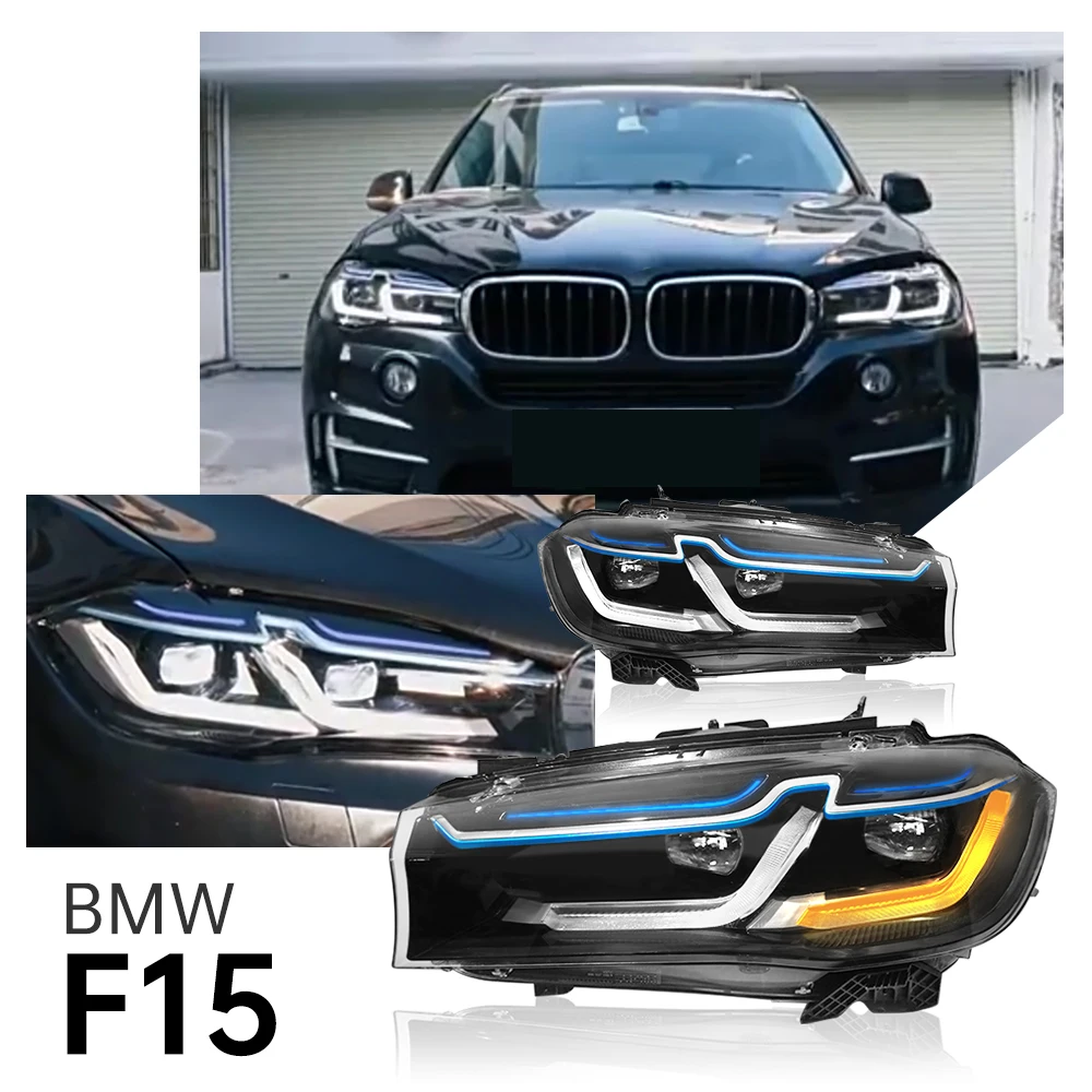 

Car Headlight Suitable for BMW X5 2014-2016 F15 to double L 2014-2016 F15 LED DRL Turn Signal High Beam Angel Eye Projector