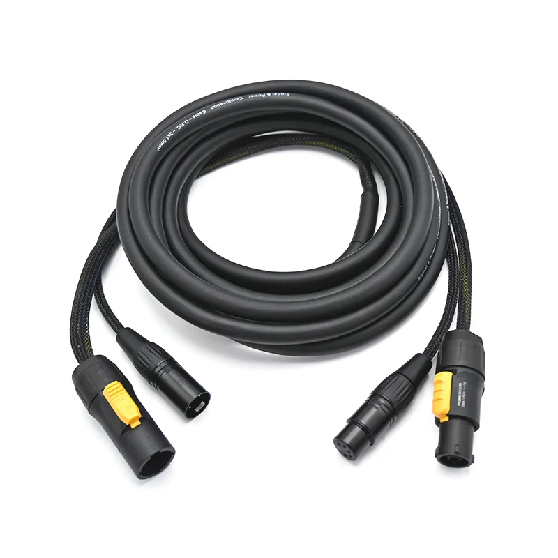 DMX 512 Truecon Combi Cable 1m 1.5m 2m 3m 5m 10m 3 Pin 5 Pin Powercon True1 XLR Signal Power Combo Link Wire for Stage Lighting