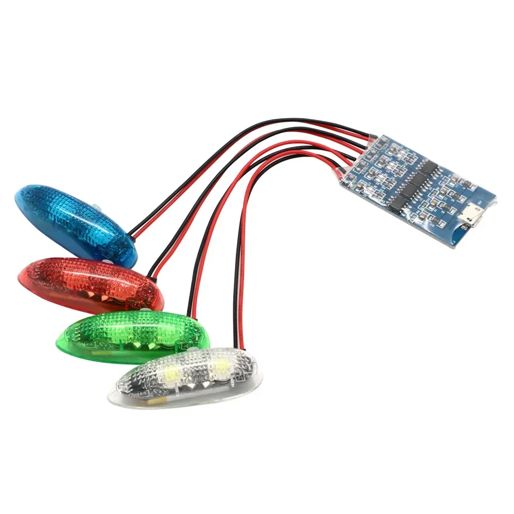 ZMR III Wireless Navigation Light 1S Rechargeable 4 Modes LED Lights Suitable For RC Airplane Fixed-wing UAV FPV Drone Toy