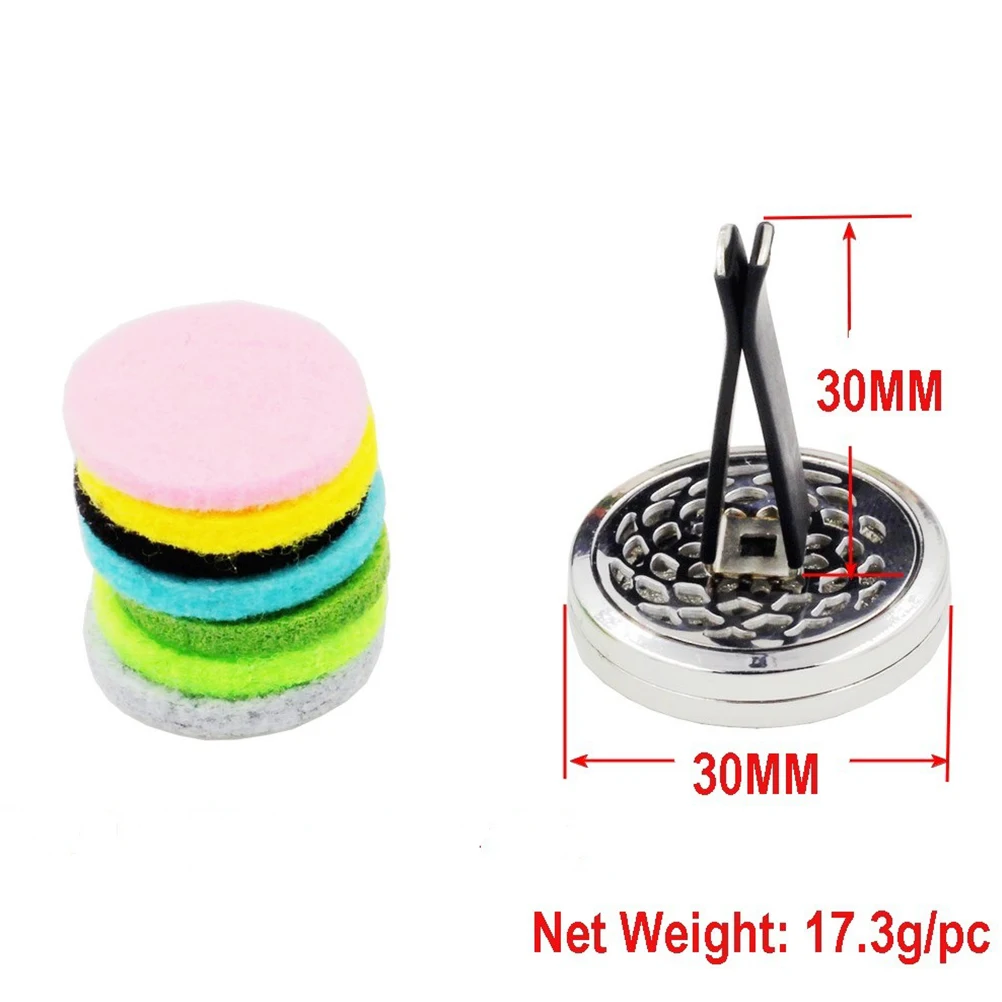 

Aromatherapy Car Air Vent Diffuser Clip Essential Oil Freshener Locket Round Design Temperature Resistant Durability Mini