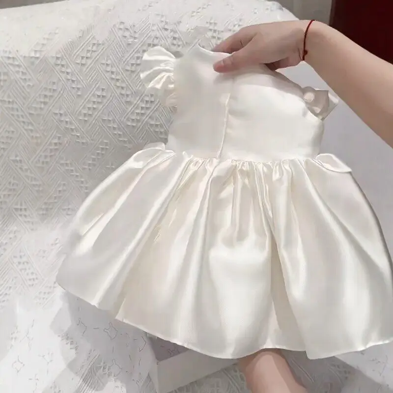 Ins Girls Senior Birthday Party Dress Baby Girls Boutique Wedding Piano Playing Princess High End Quality Baby Baptism Dress