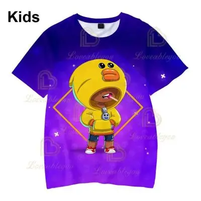 Camiseta de Juego de Anime para niños y niñas, ropa de verano para niños, moda linda, Crow Spike, 3d, Tops, ropa para adolescentes