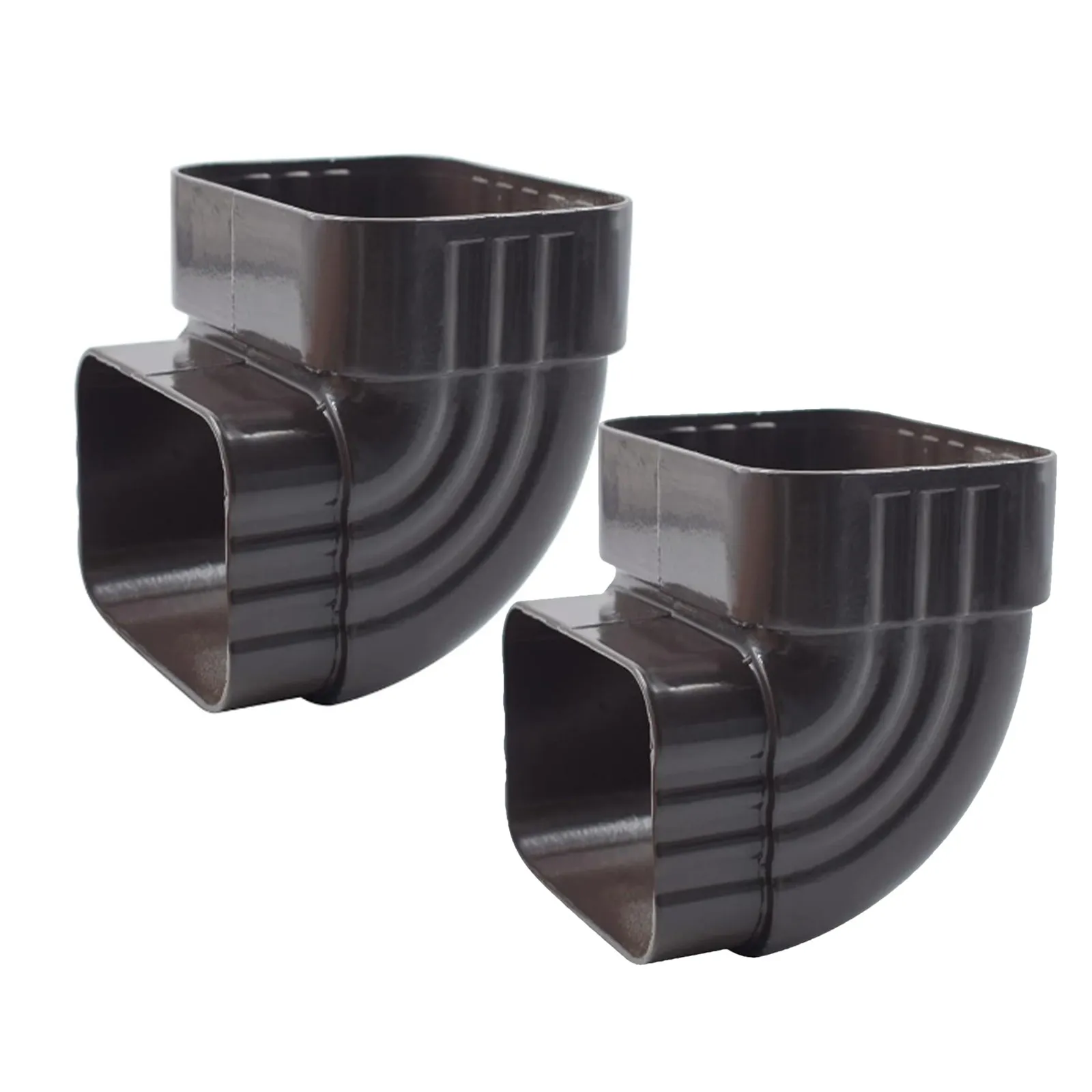 2Pcs Rain Gutter Downspout Elbow 90 Degree Aluminum Alloy Connector Efficient Water Drainage Extension for Roof