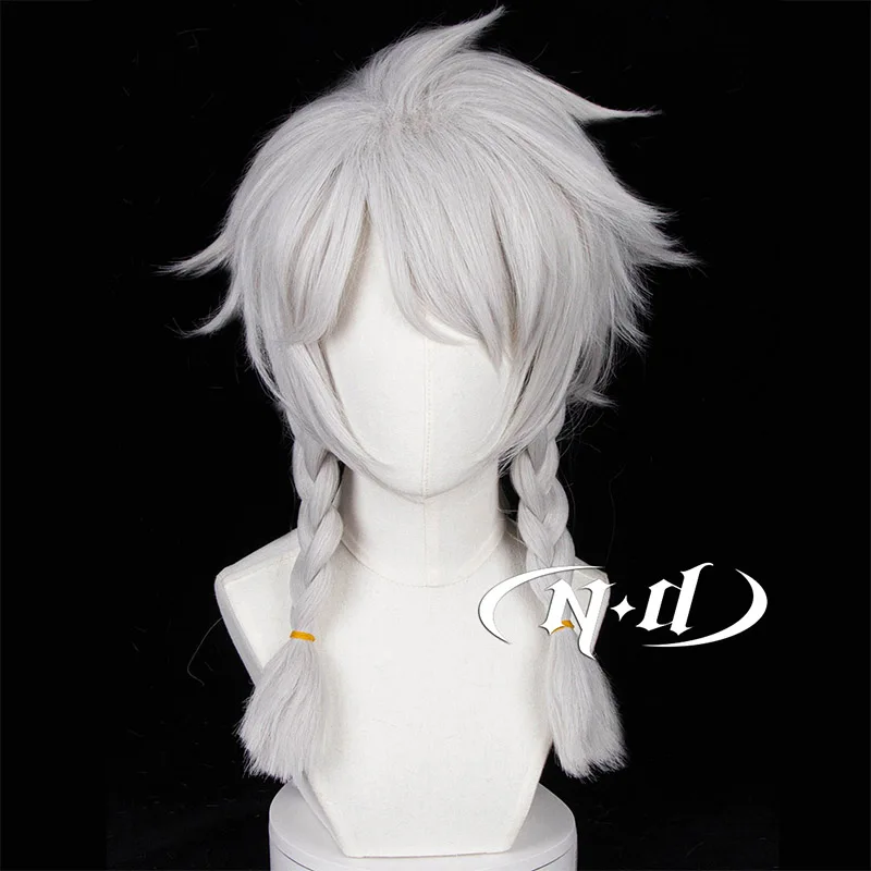 شعر مستعار أبيض تنكري لحفلة الهالوين ، شعر مستعار تأثيري ، حفلات هوية ، هزلية ، إيلي ، صراف الحظ