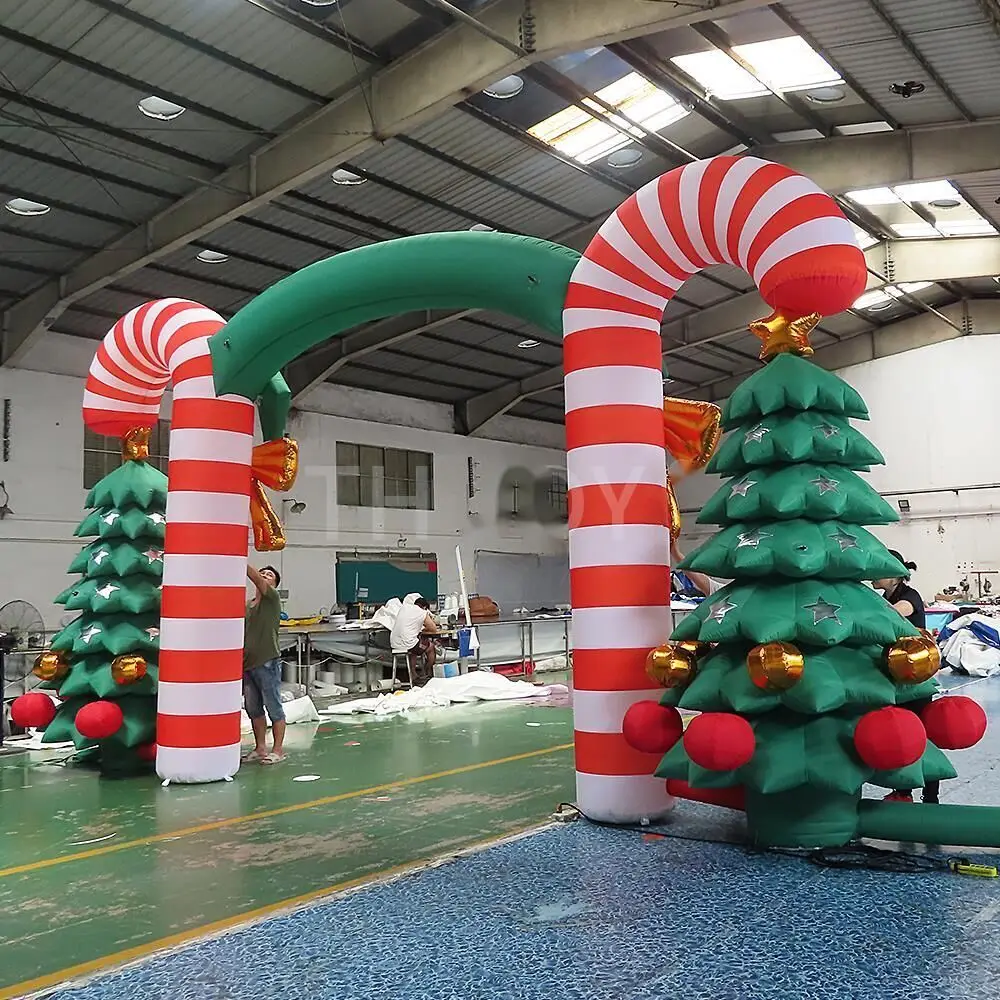 free shipment outdoor activities 8m 26ft inflatable christmas tree arch christmas archway with balls for decoration