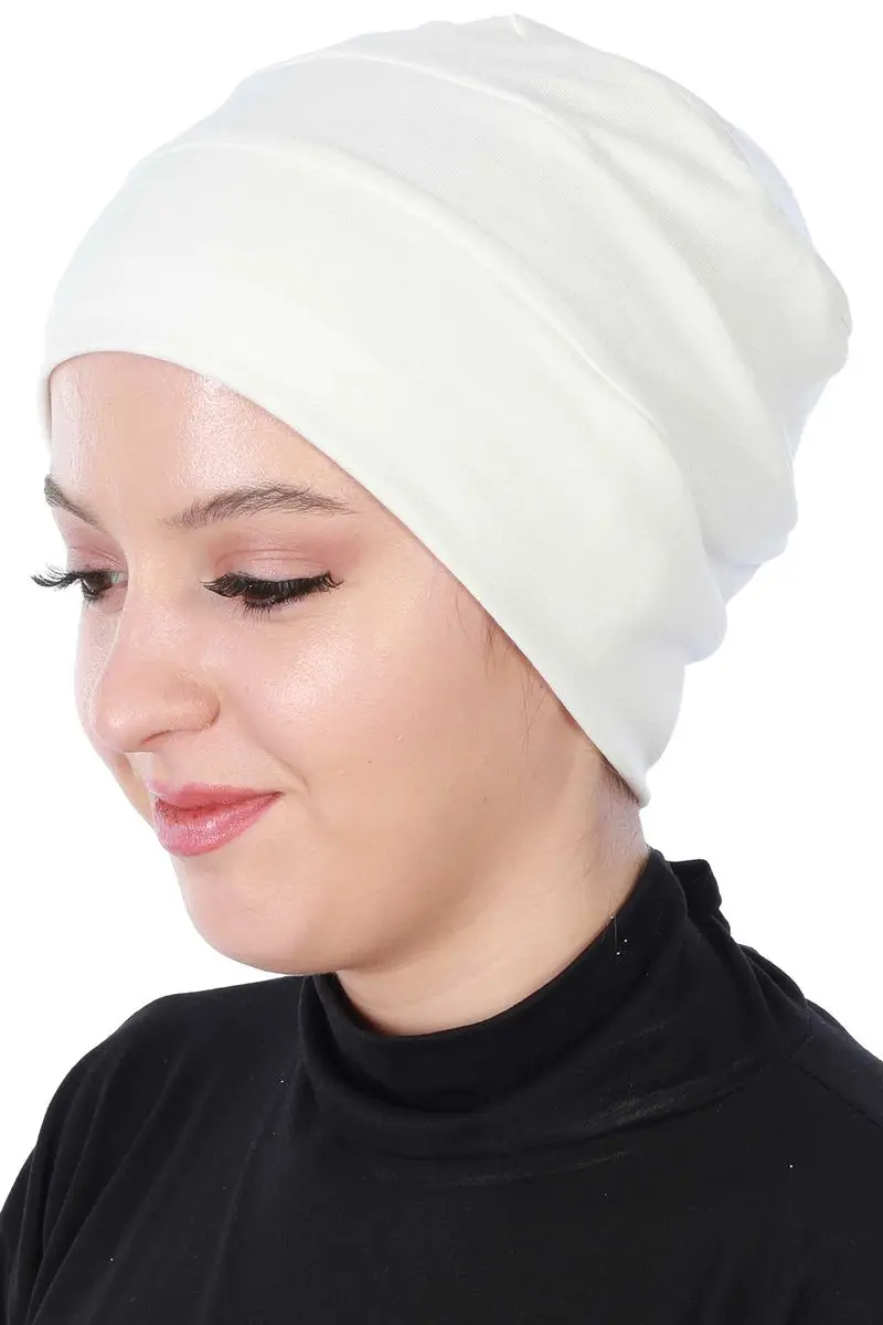 Beret Model hidżab krem do kości
