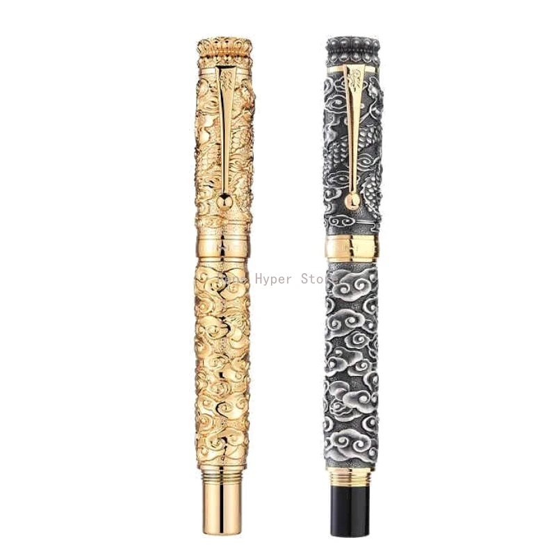 

Jinhao Dragon Carving Fountain Pen F Bent 0.5MM 1.0MM Nib Writing Ink Pen Art Artistic Pen with Curved Tip Office Calligraphy