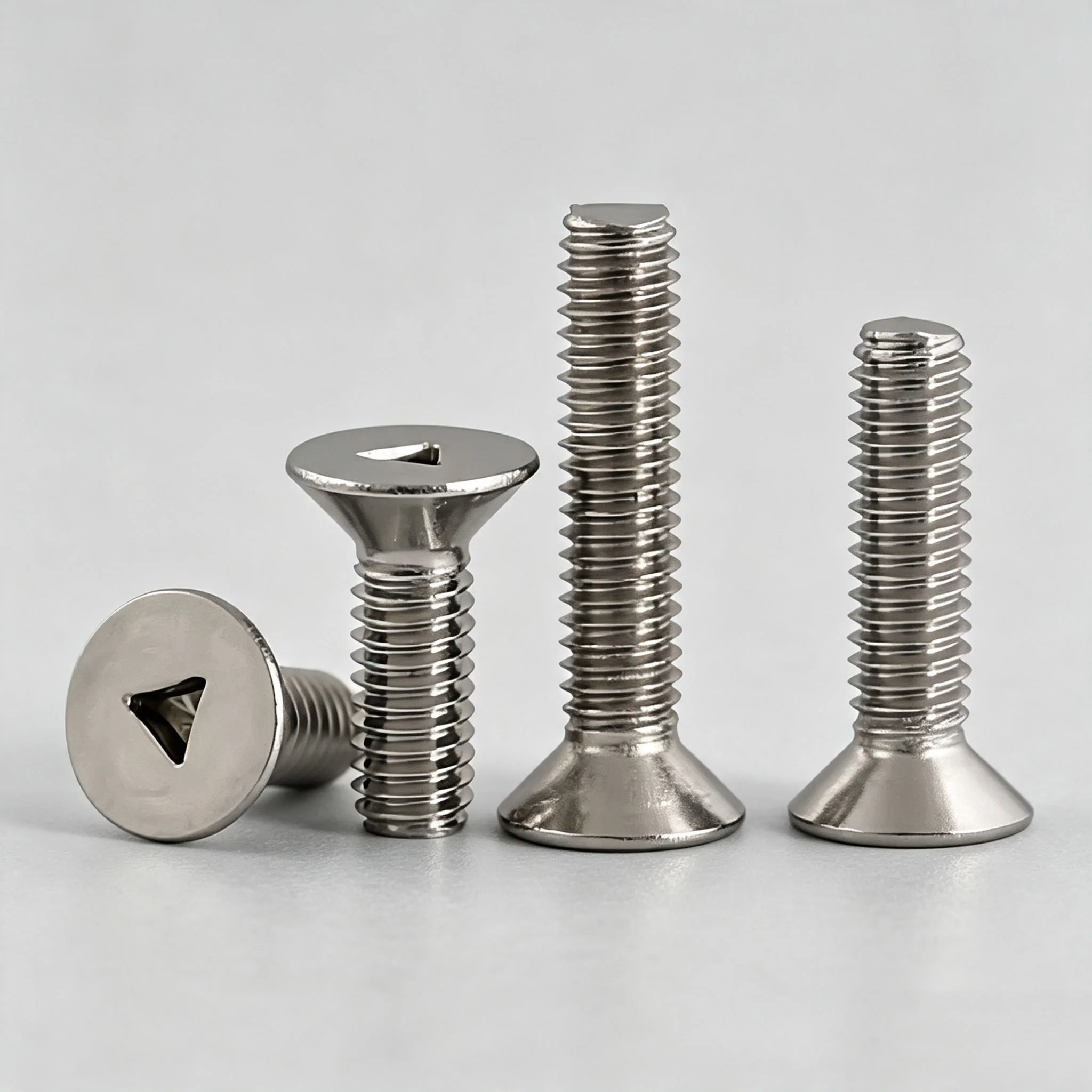 Triangle Socket Security Bolt SUS304 Flat Head Anti-theft Screw M2-M5 Industrial Locking Fastener