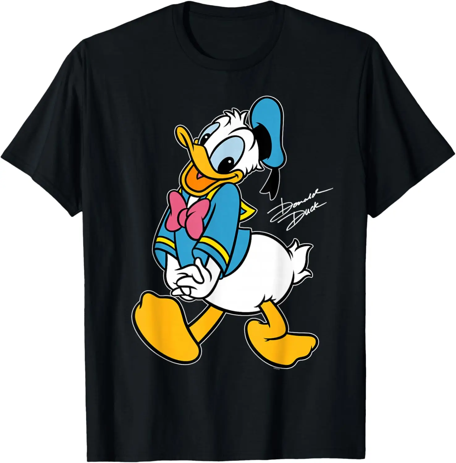 Donald Duck Retro Character Silly Pose Trip Matching T-Shirt 100% Cotton Trendy Y2K Short-Sleeve Tee-Soft, Quick-Drying,