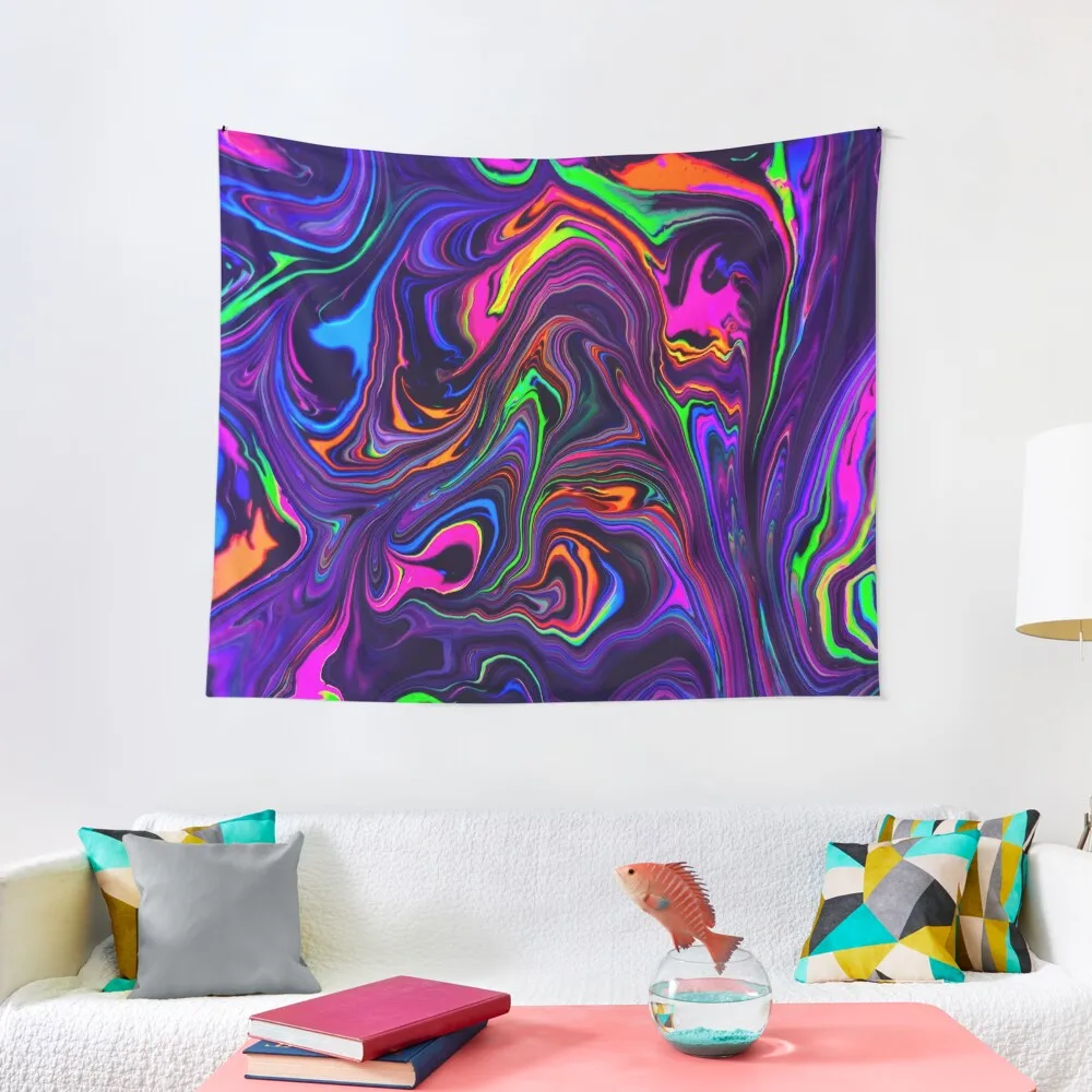 

Neon Space Waves Tapestry Room Decor Aesthetic Christmas Decoration Tapestry