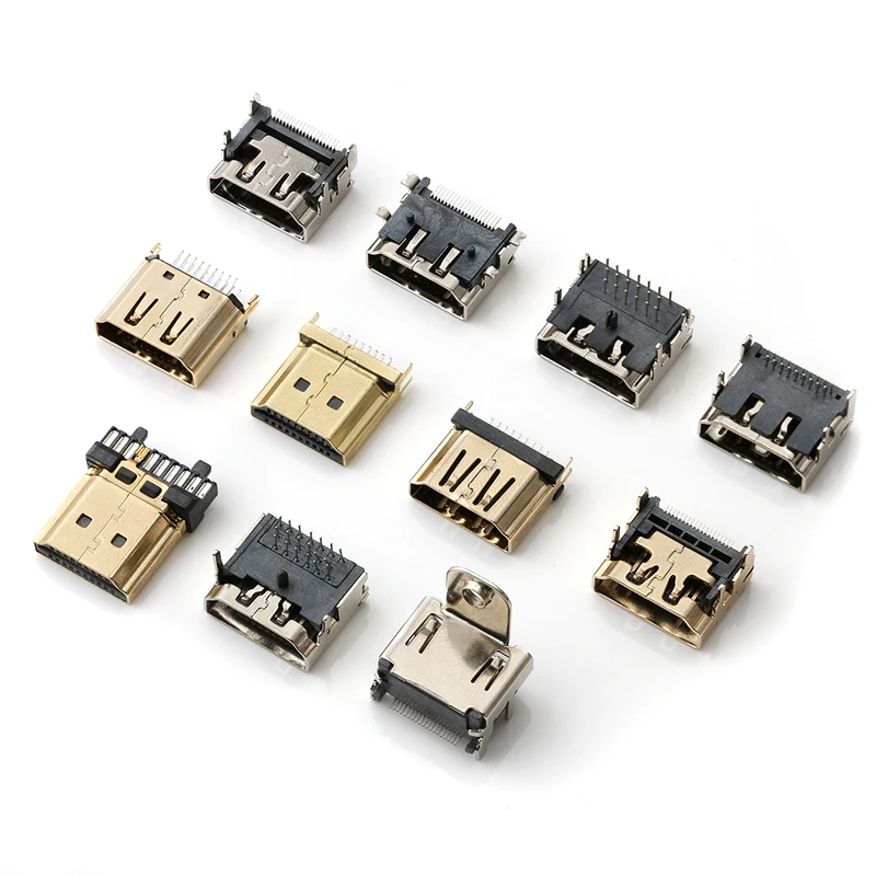 5pcs HDMI HD Interface Connector SMD 19 Pin 19P Vertical Right Angle HDMI Socket Surface Mound PCB Receptacle
