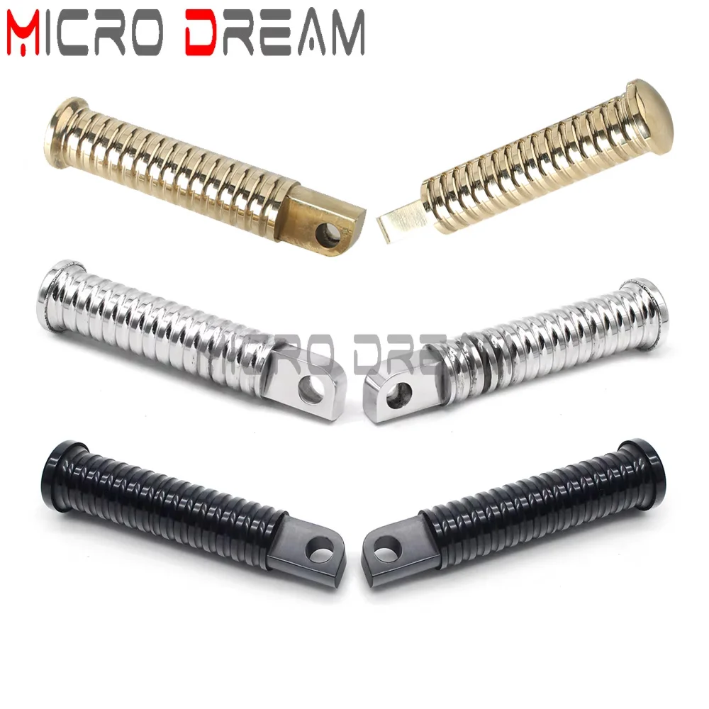 Universal Motorcycle 10mm Mounting Hole Retro Footpegs Brass Aluminum Footrest For Harley Sportster XL 883 883R 883L 48 Custom