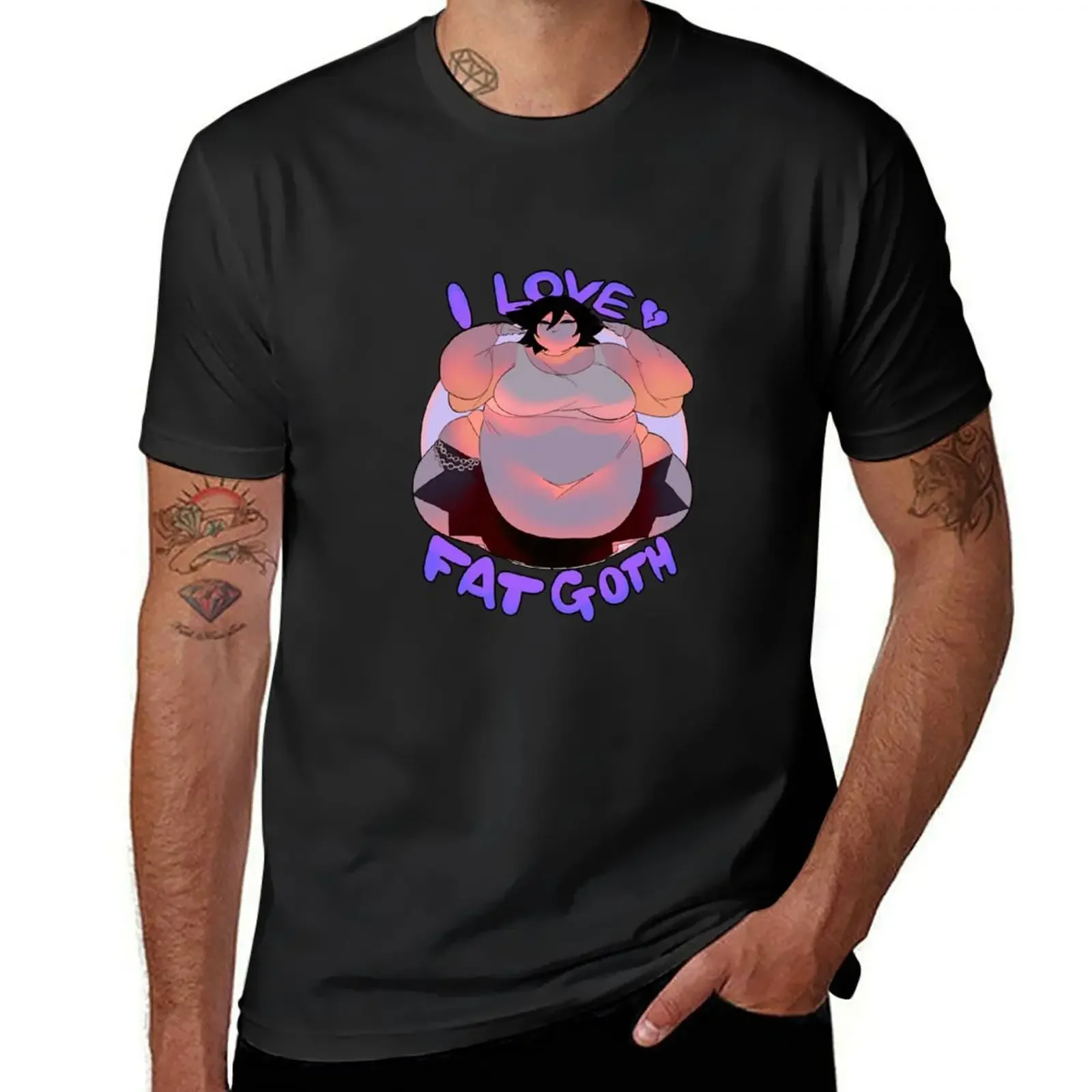 

“I love fat goth” T-Shirt baggy shirts plain essential t shirt sweat shirts, men