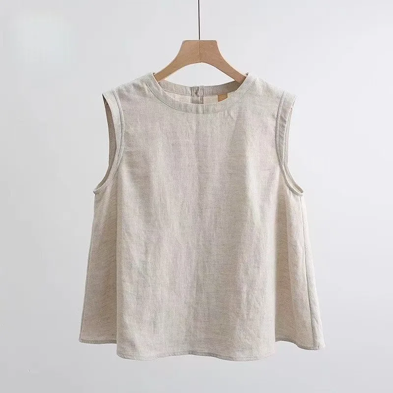 

Thin Tees Casual Vintage Fashion Comfortable Streetwear Y2k Tops Shirts for Women Clothing Cotton Linen Tank Top Women Clothes