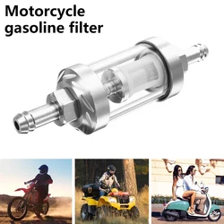 8mm Universal Aluminum Alloy Fuel Filter Wear Resistant Washable Reusable Inline Petrol Gas Filter for Car Motorcycle