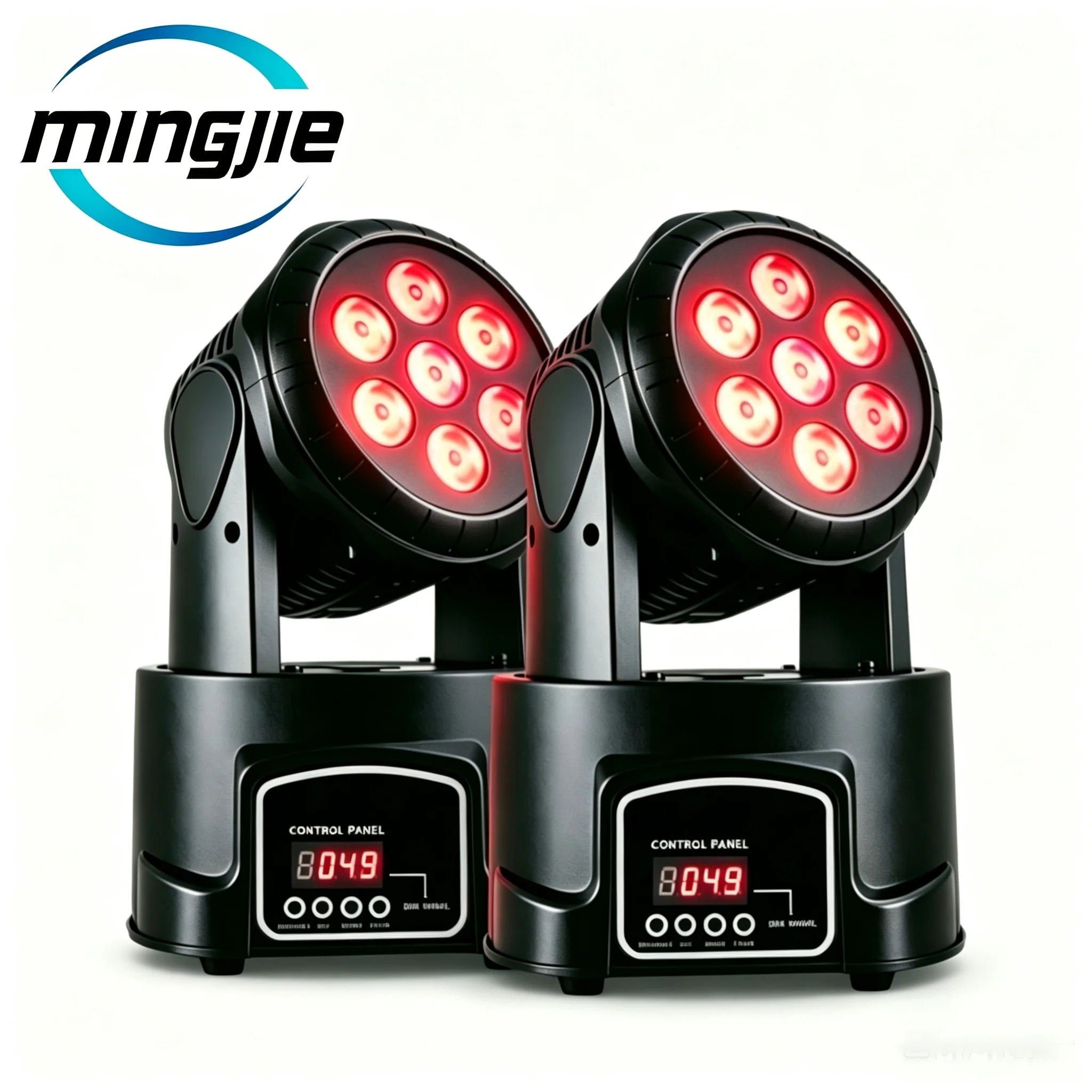 2PCS 56W 4in1 RGBW LED Moving Head Wash Light DMX512 RDM 9/14 Channels Stage Lighting Sound Activated for Disco Wedding Party Bar KTV