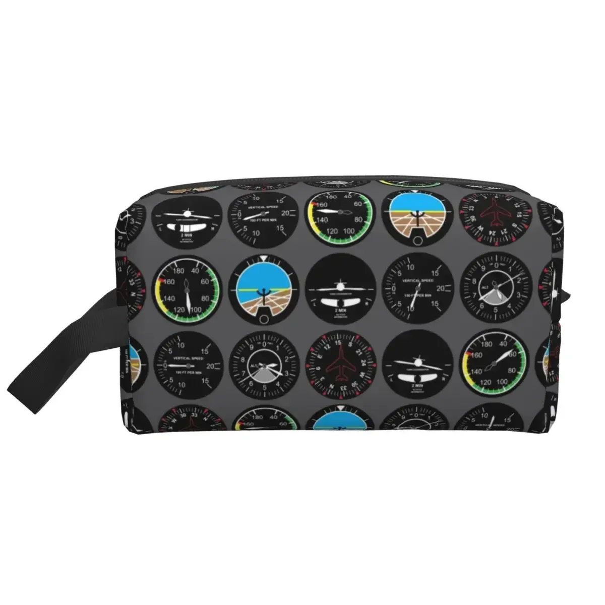 Aviation Airplane Flight Instruments Toiletry Bag Aircraft Pilot Aviator Plane Cosmetic Makeup Organizer Lady Beauty Storage Box