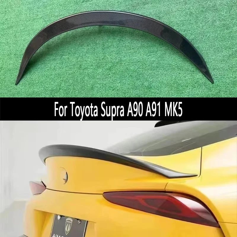 

For Toyota Supra GR A90 A91 MK5 2019+ Carbon Fiber Tail fins Rear Trunk Spoiler Guide Wing Rear Wing Upgrade body kit