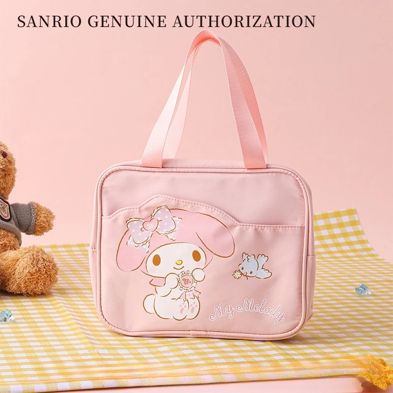 

Sanrio Summer Bags Cute KT Cat Large Capacity Layered Makeup Bag for Girls Portable Travel Handheld