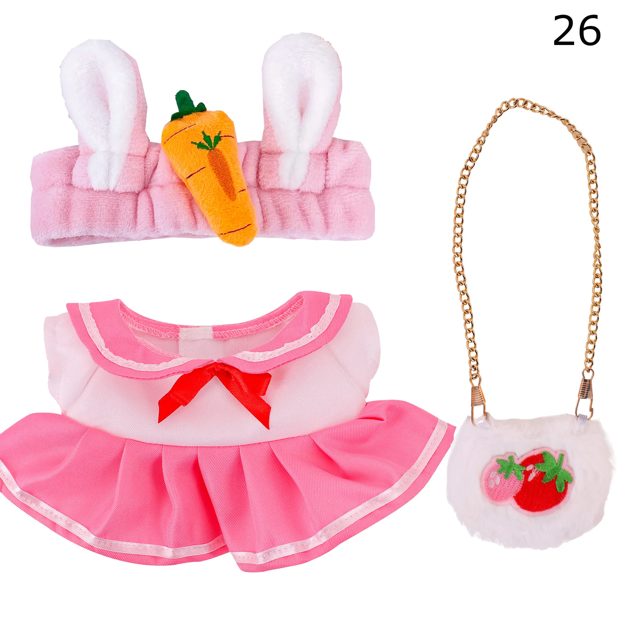 3Pcs Duck Clothes 30cm lalafanfan Duck Kawaii Cartoon Plush Toy Doll  Accessories Soft Animal Doll Children's Toys Birthday Gift