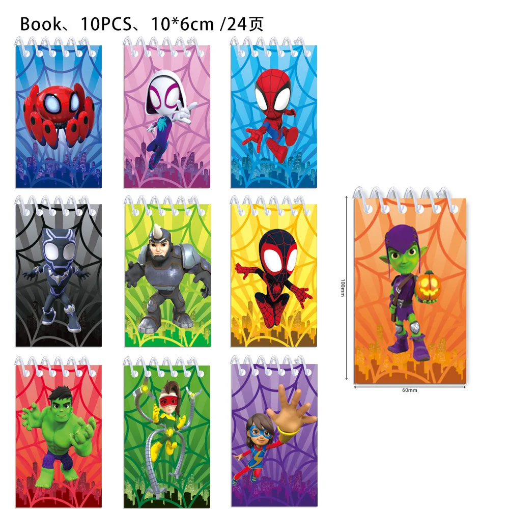 Marvel Spidey Mini Spiral Notebooks, Kids Journal Notepad, Birthday Party Giveaways & Classroom Prizes