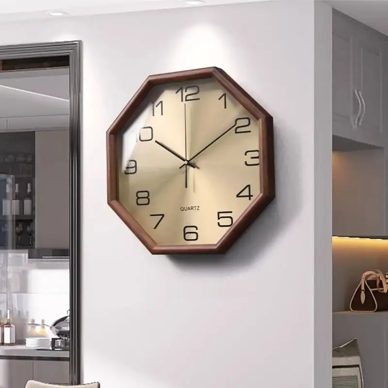 Vertical Date Wall Clock Frame Wooden Fashion Vintage Large Decoration Wall Clock Cozy Nordic Gold Reloj De Pared Decor Items
