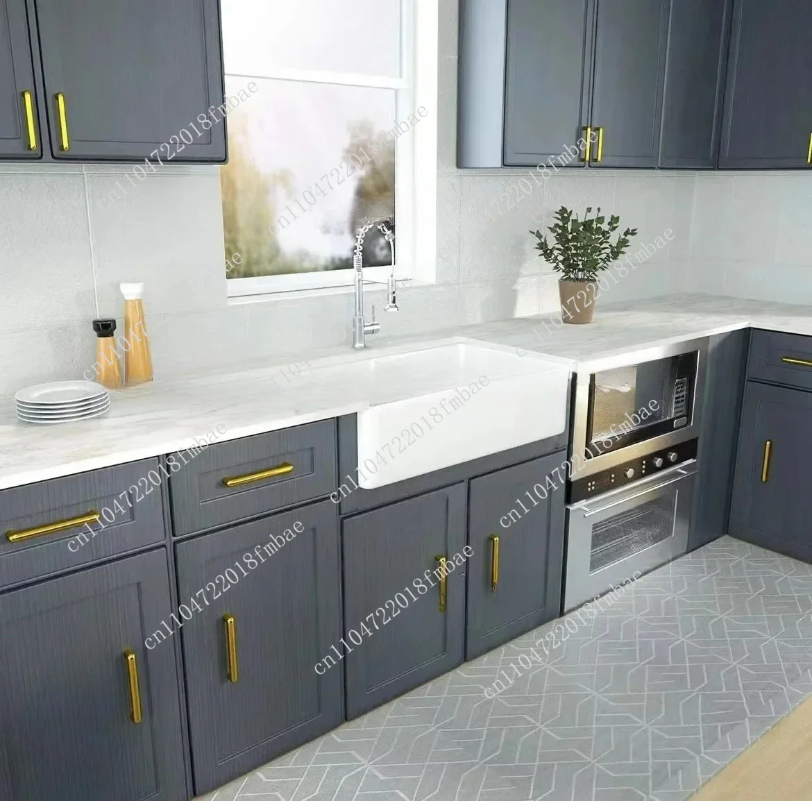 Large, ultra deep rectangular sink with semi embedded ceramic sink under the balcony for washing dishes