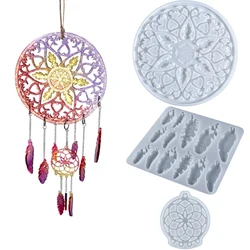 3 Piece Large Dream Catcher Resin Mold Large Feather Pendant Dream Catcher Silicone Molds For Epoxy Casting Mold Epoxy Resin