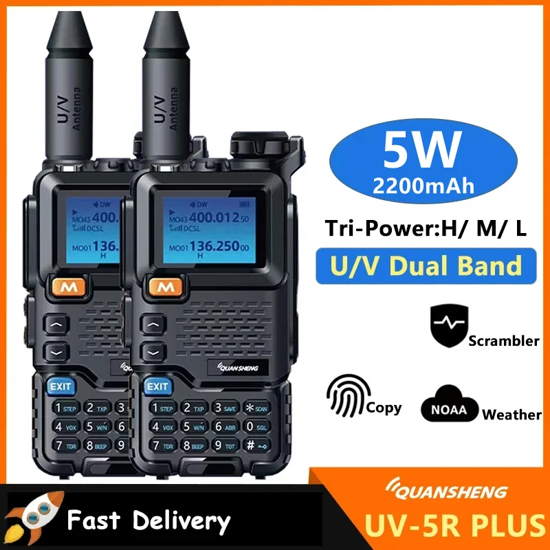 

Quansheng UV 5R Plus Walkie Talkie 5W Two Way Radio Dual-Band UHF/VHF Station K5 Receiver Ham Wireless Set Long Range K6