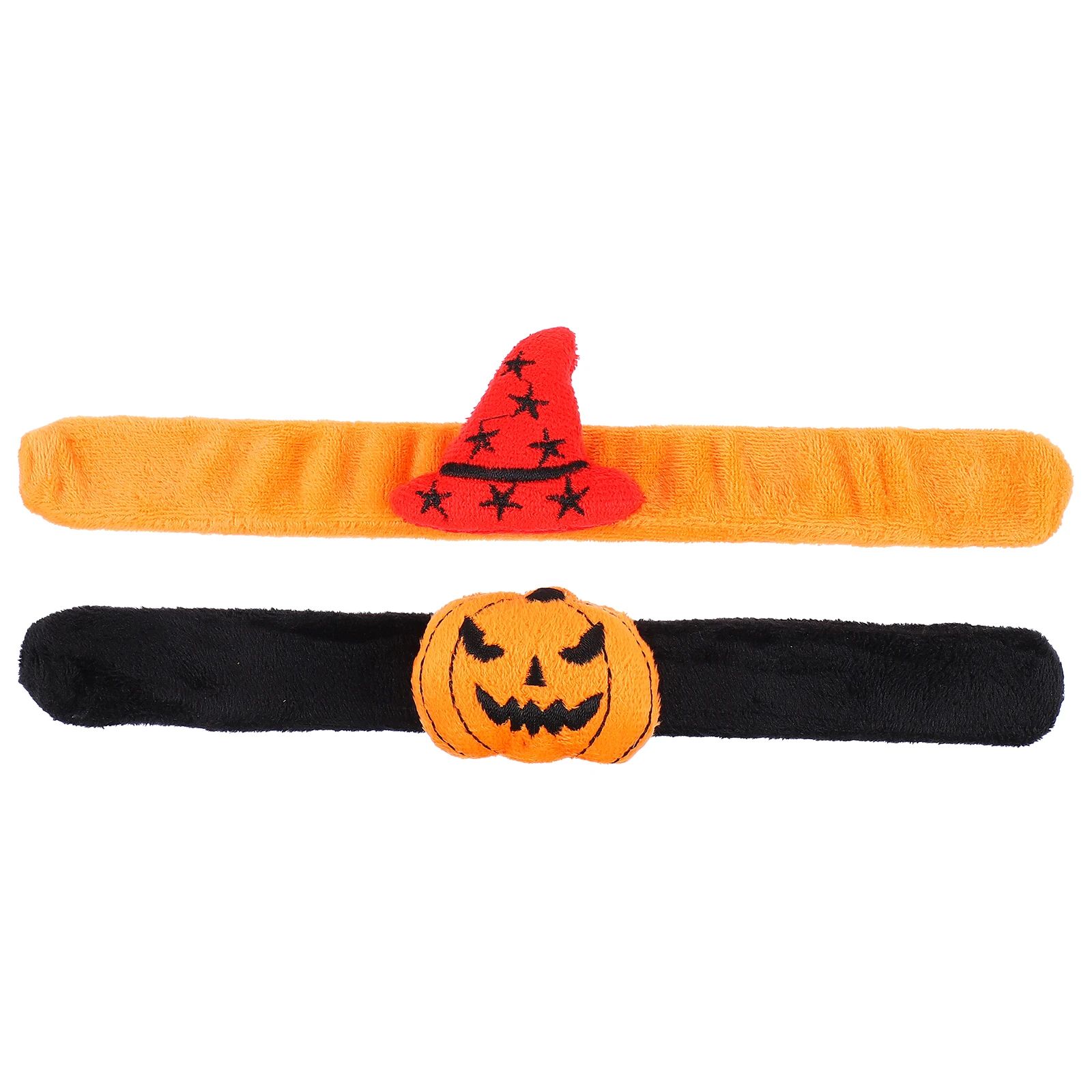 

2pcs Pumpkin Pop Ring Wrist Bands Halloween Bracelet Slap Snap Bracelets Party Supplies Spider Decor Gifts Toys