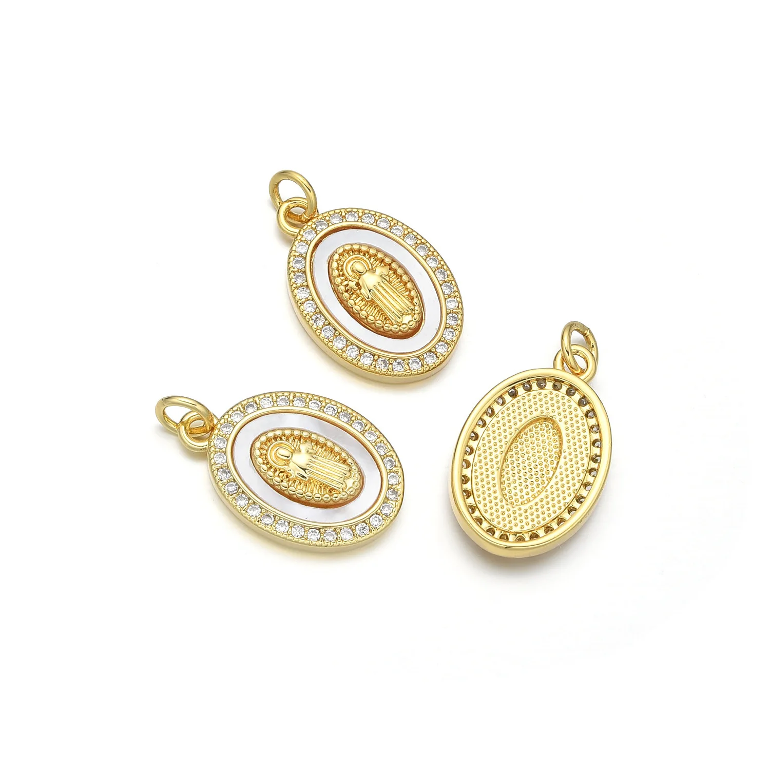 5pcs Europe and The United States Natural Shell Virgin Mary Necklace Pendant Accessories DIY Jewelry Making Materials Wholesale