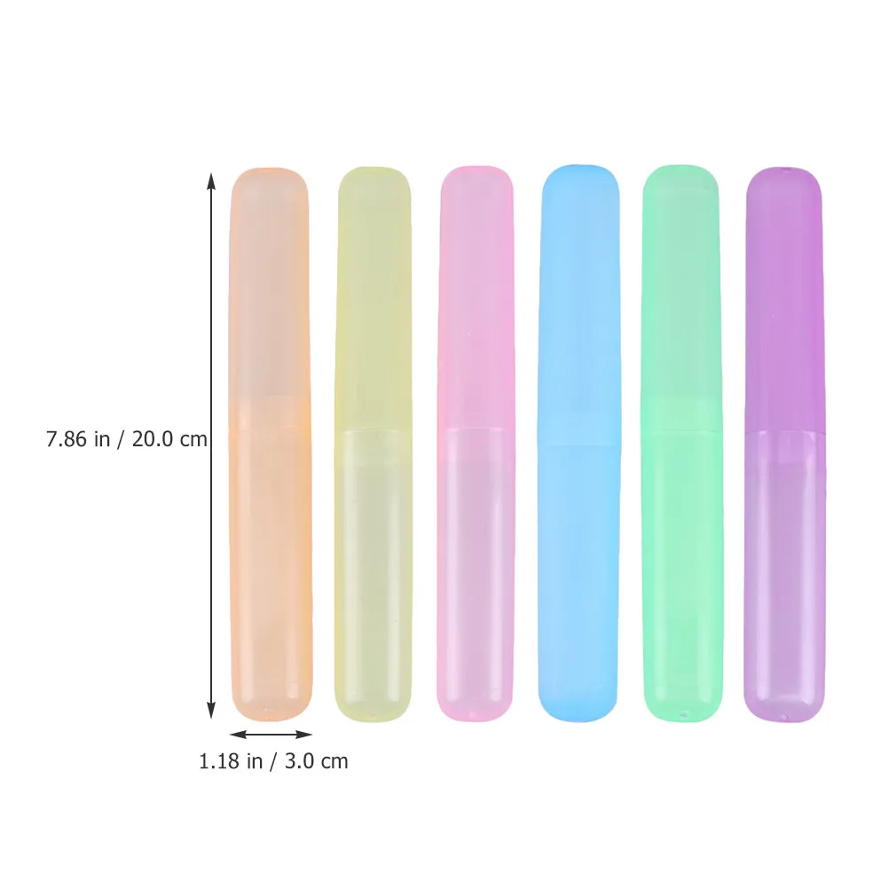 6pcs Portable Toothbrush Case for Travel & Camping – Hygienic Storage Box with Protective Cover
