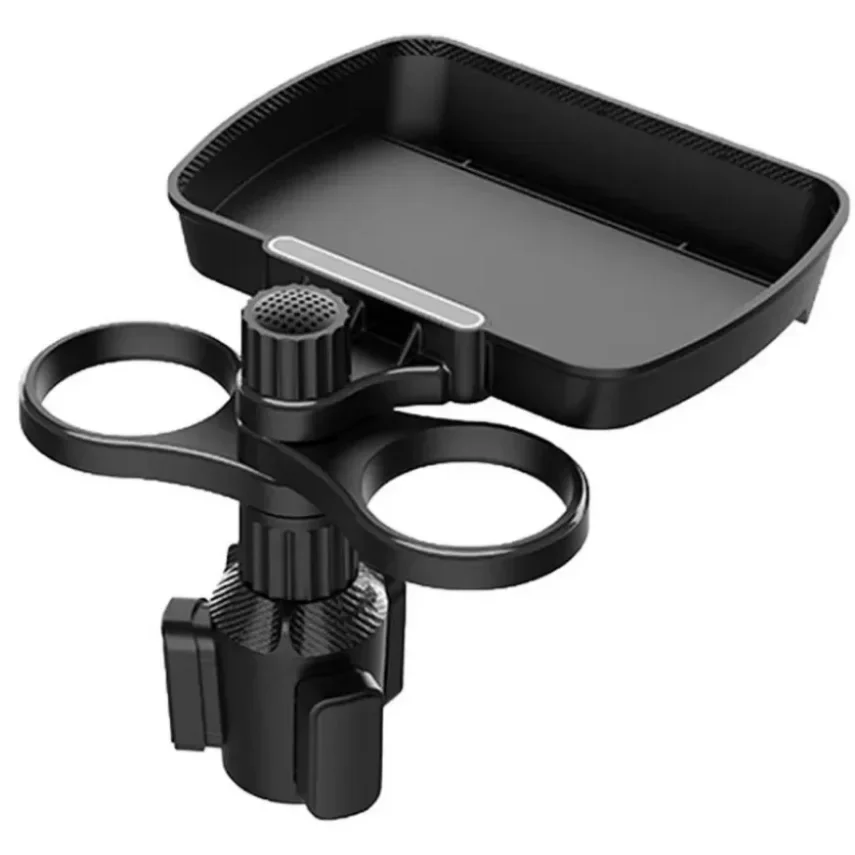 Multifunctional Car Cup Holder With Attachable Tray 360 Swivel Adjustable Car Food Eating Tray Table Auto Cup Holders Expander1`