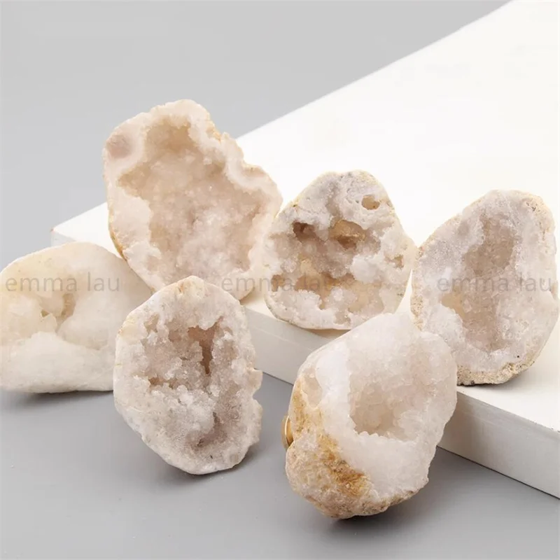 White Crystal Stone Furniture Handle Door Knobs Natural Irregular Rough Brass Handles for Cabinet Kitchen Cupboard Drawer Pulls