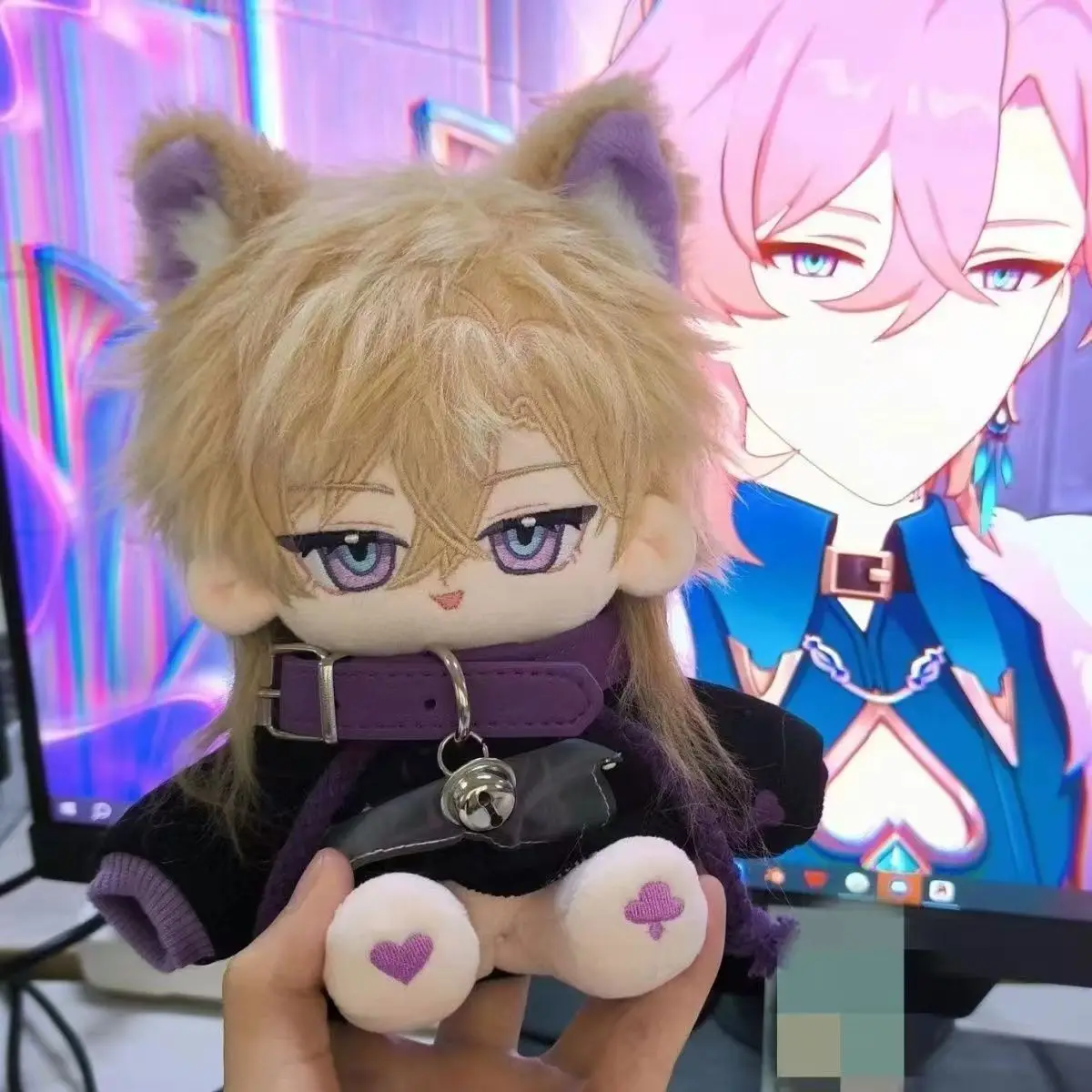 Stuffed 20cm Game Honkai: Star Rail Aventurine Cosplay Handsome Boy Dress Up Cotton Doll Toys Plushie Anime Fans Gifts