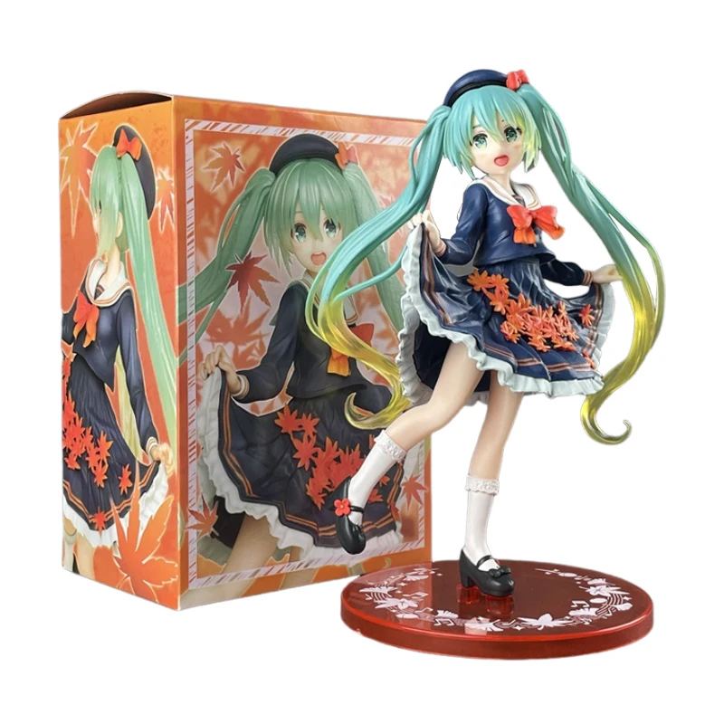 

New 19cm Anime Hatsune Miku Figurines Kawaii Cute Virtual Singer Miku PVC Action Figure Desktop Ornament Model Collection Gift