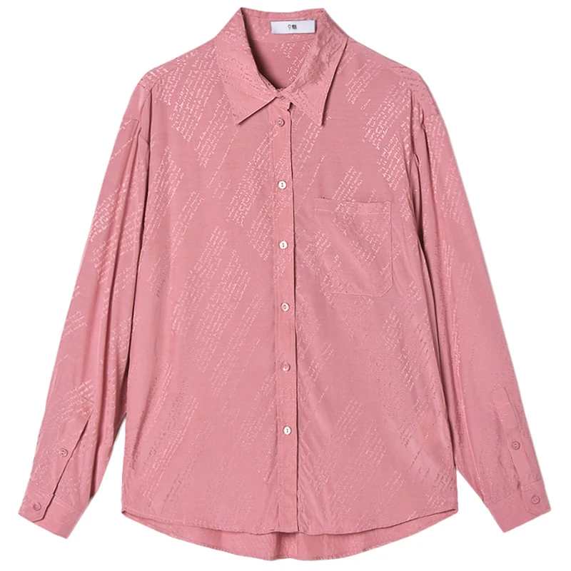 

Spring Special Offer Women's irt KE0D039 Skin-lightening Long Sve Collar Single Button Closure Multi-functional