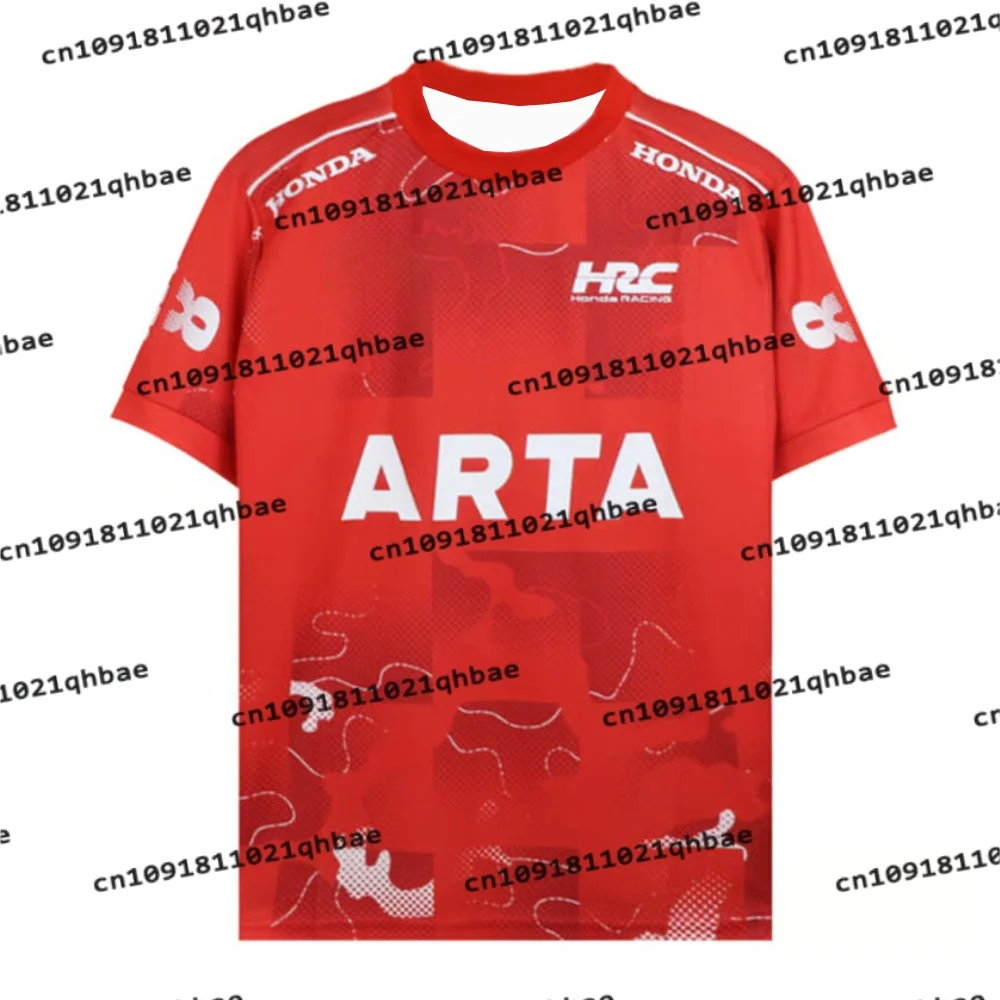 

HRC Honda RACING Super GT Футболка мужская и женская красная No. Дышащая толстовка для любителей гонок на мотоциклах 8, быстросохнущая толстовка